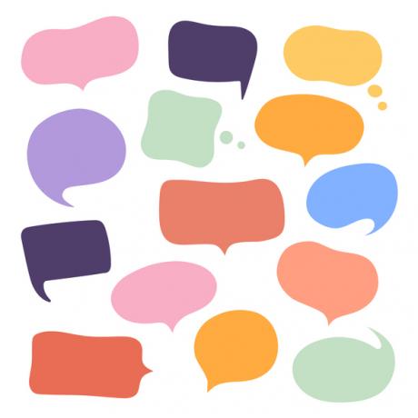 colorful speech bubbles. COVID-19 in America by Jill Grunewald | Healthful Elements